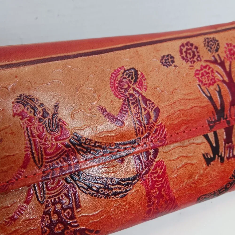 Genuine Leather Shantiniketan Clutch Women's Wallet Boho Handmade